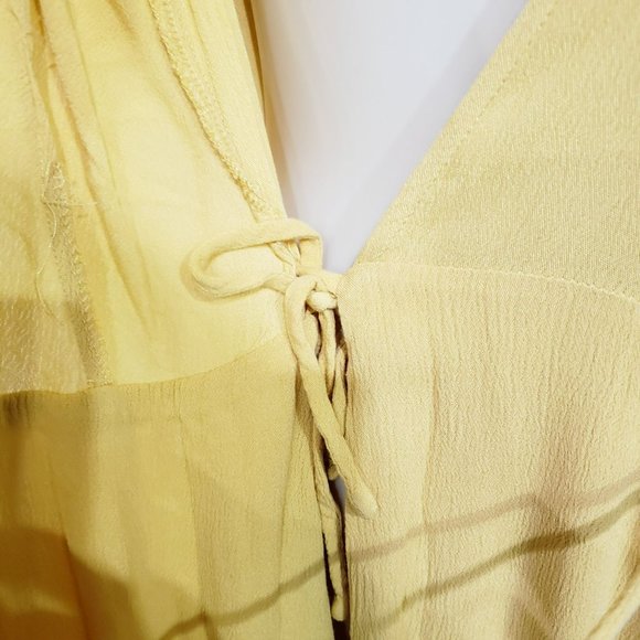 Lulus Much Obliged Golden Yellow Wrap Maxi Dress Women's Size M - Picture 11 of 14